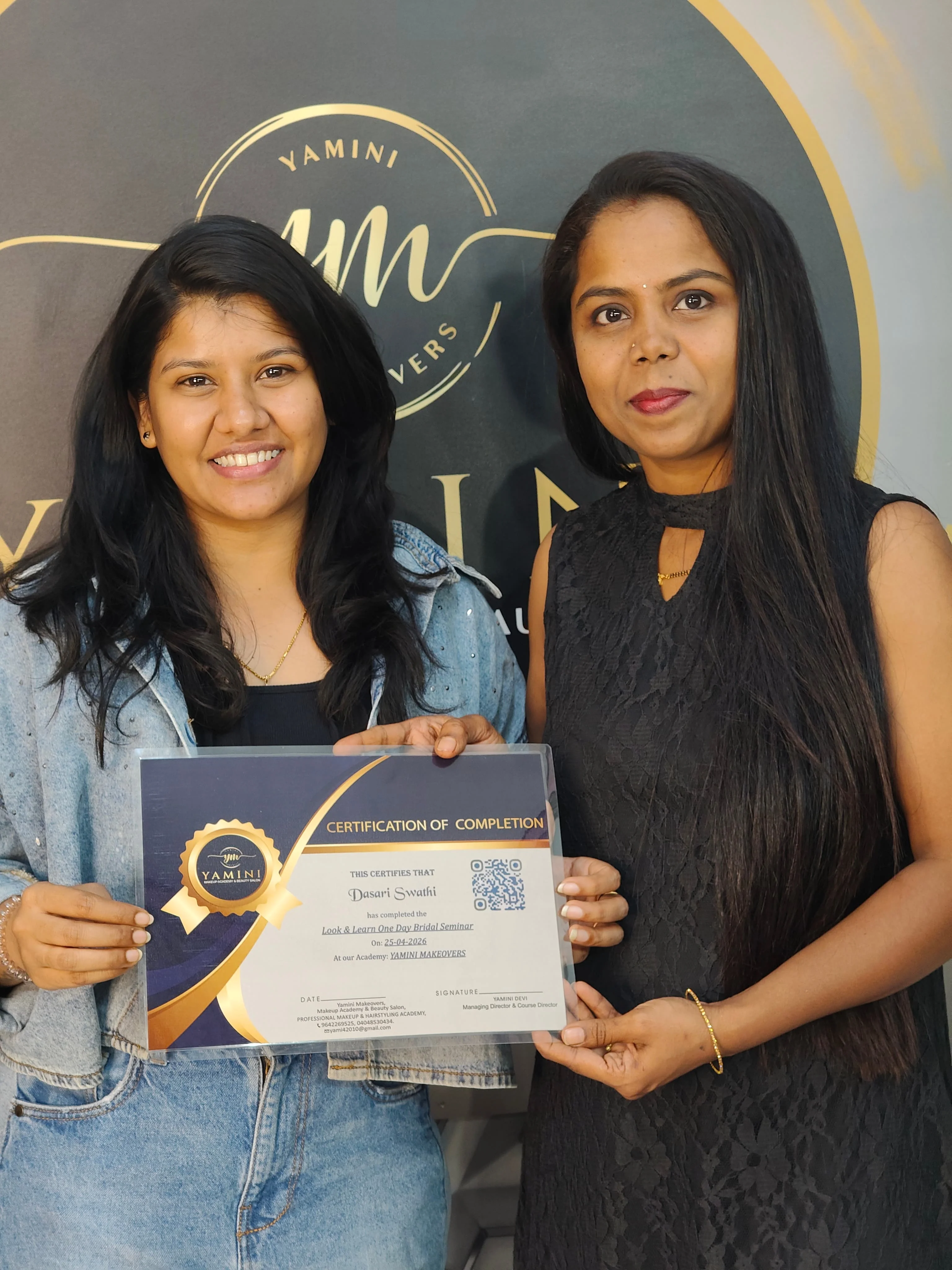  Certificate Yamini Makeovers