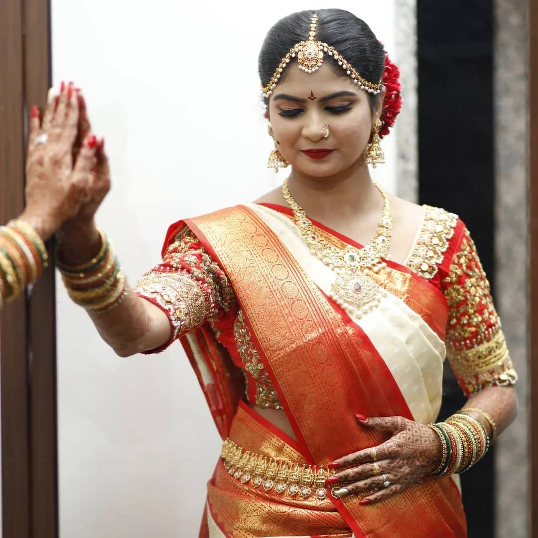 soft nude engagement makeup look long lasting HD foundation bridal glow Hyderabad India