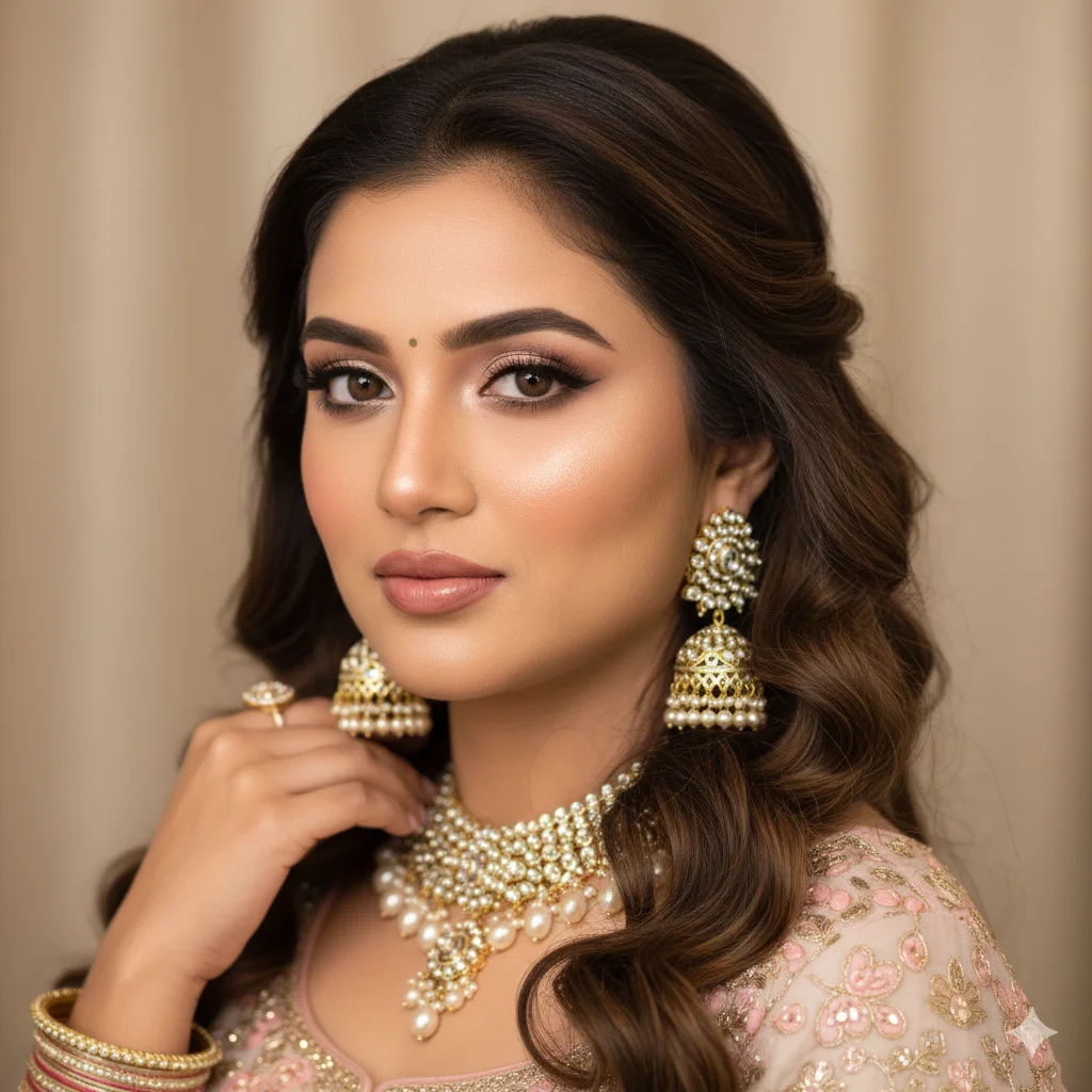 South Indian engagement makeup artist Hyderabad