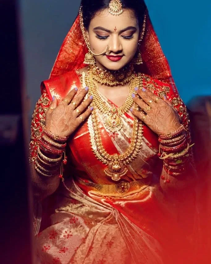 bridal inspired party makeup Hyderabad soft glam HD shimmer eye makeup look