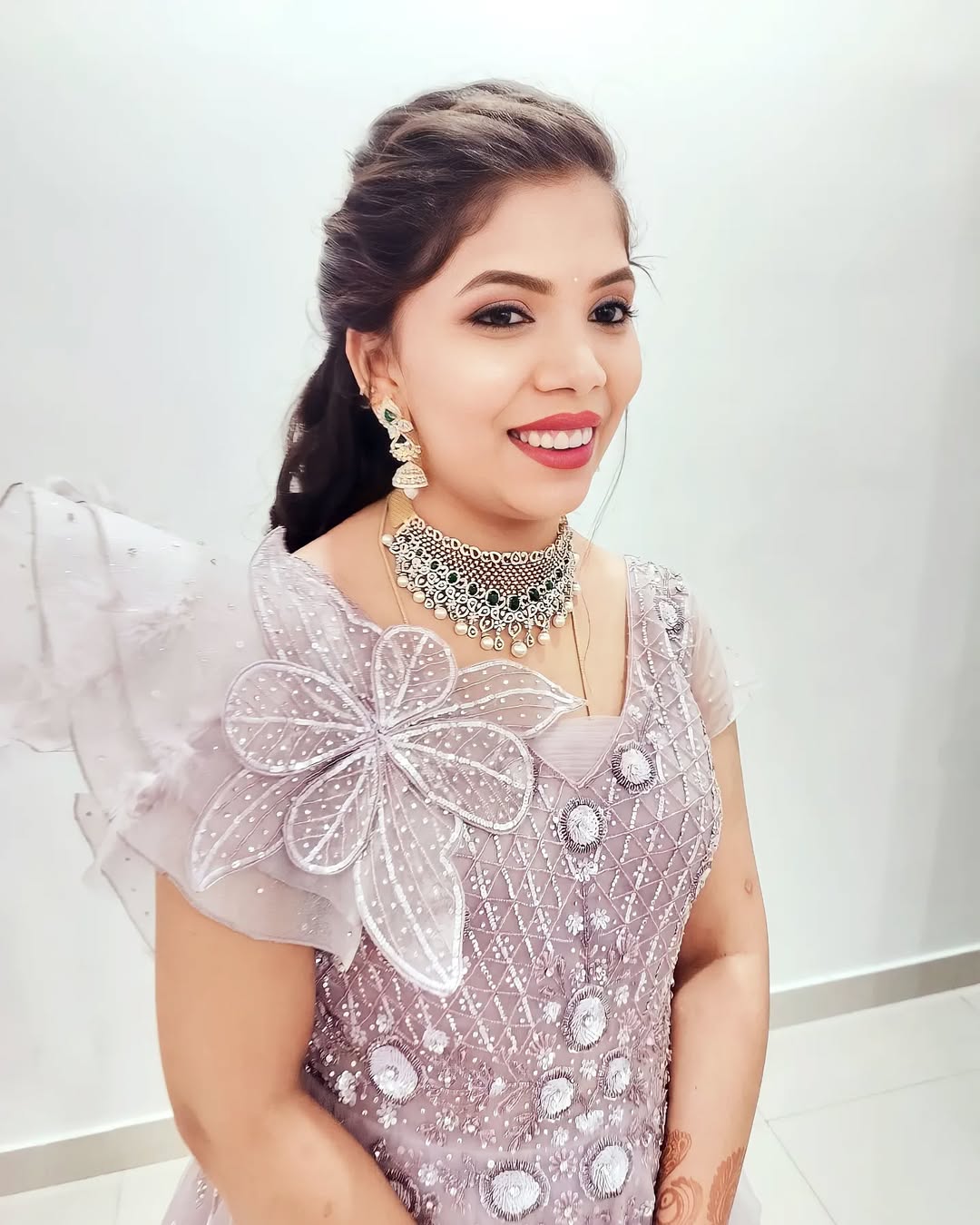 bridal inspired party makeup Hyderabad soft glam HD glowing skin look