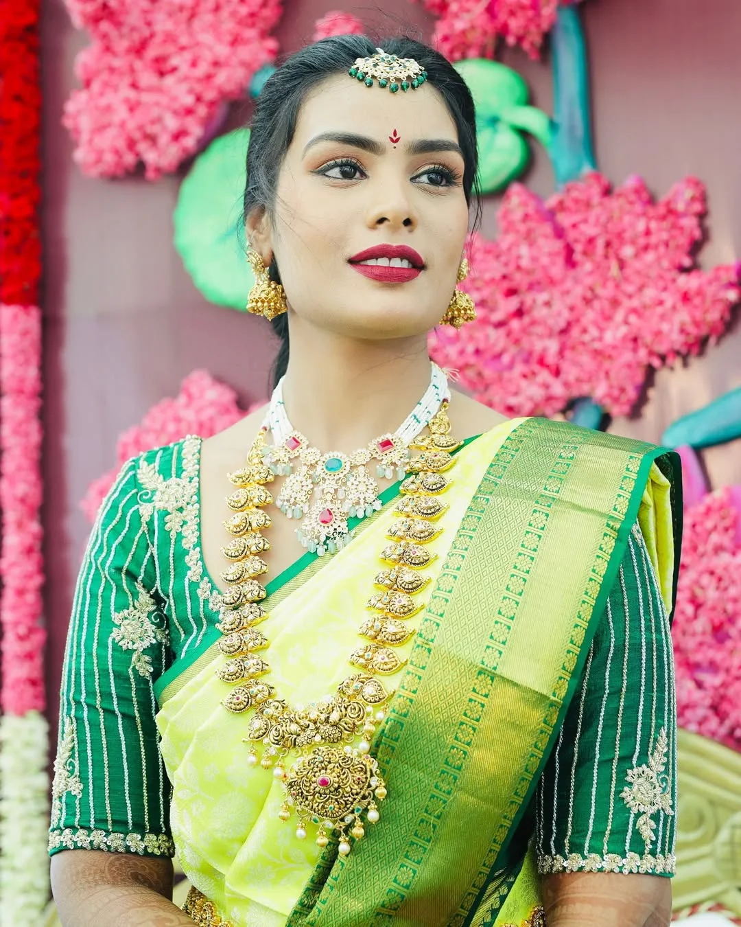 red lip party makeup glam look for reception wedding makeup artist Hyderabad portfolio shoot