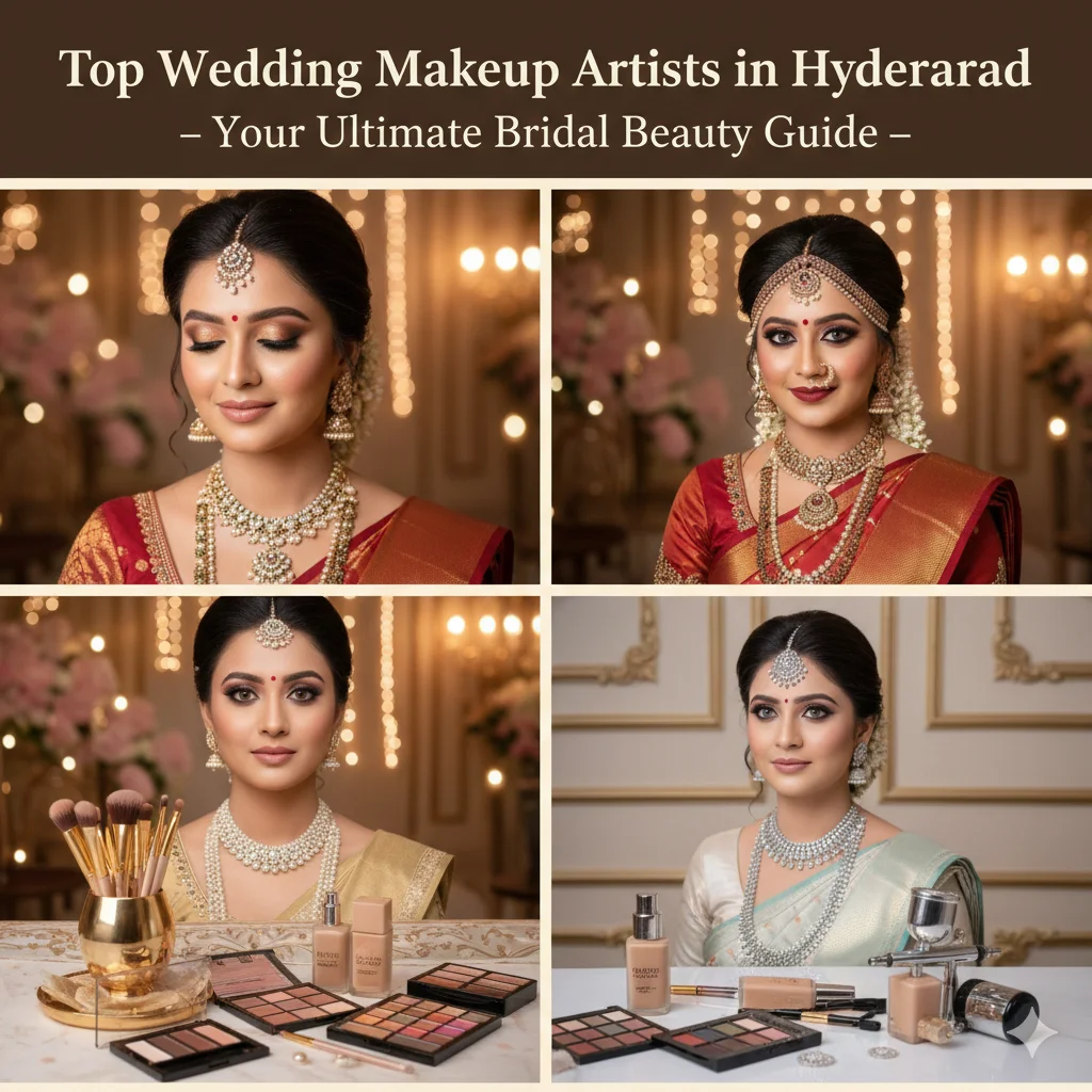 top wedding makeup artists in Hyderabad bridal HD airbrush experts list